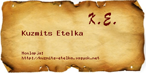 Kuzmits Etelka névjegykártya